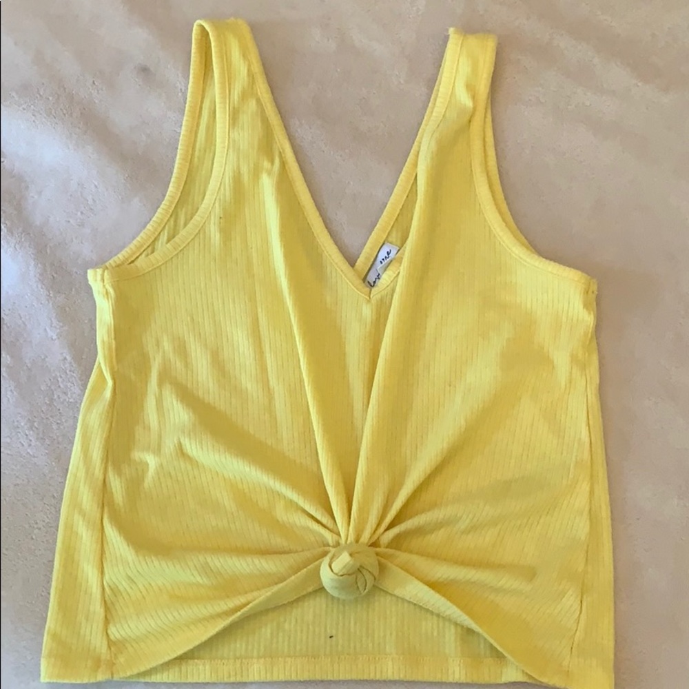 yellow tank top